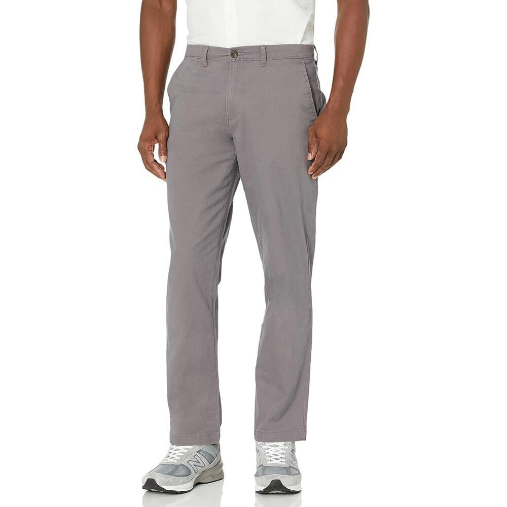 NWT ATHLETIC FIT MENS CHINO PANTS CHARCOAL SIZE 36x33
